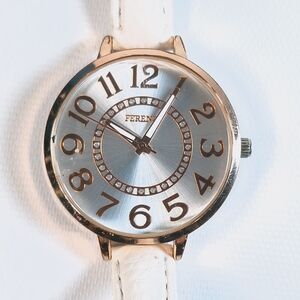 FERENZI Women's Thin Band Big Numbers 38 mm Watch, New Battery